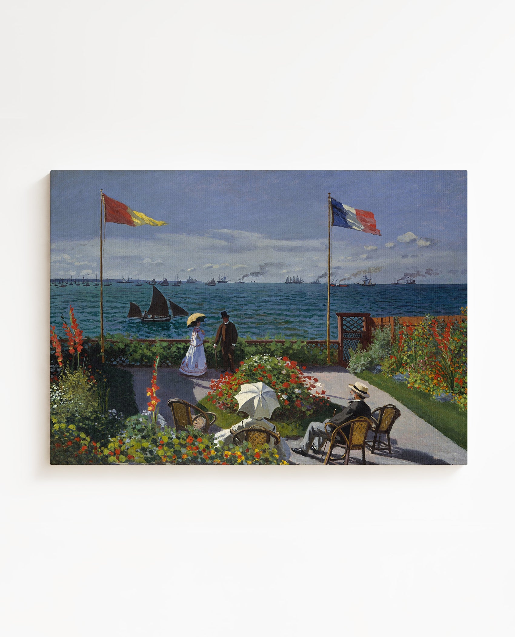  Claude Monet - Garden at Sainte-Adresse 1867 on high quality Canvas 