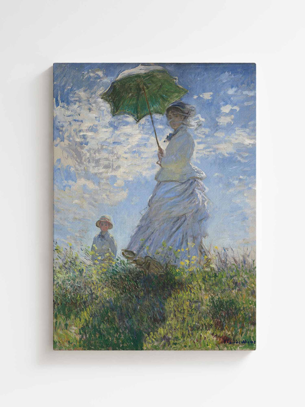 Claude Monet Woman with a Parasol canvas wall art – large Impressionist painting print from Atora Gallery. Light, elegant decor with a fresh, airy feel.