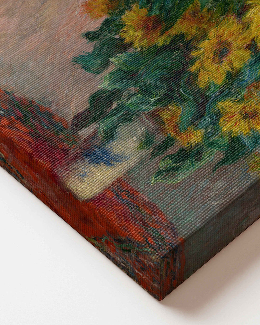 Close Up of Claude Monet painting on canvas. Stylish Wall art