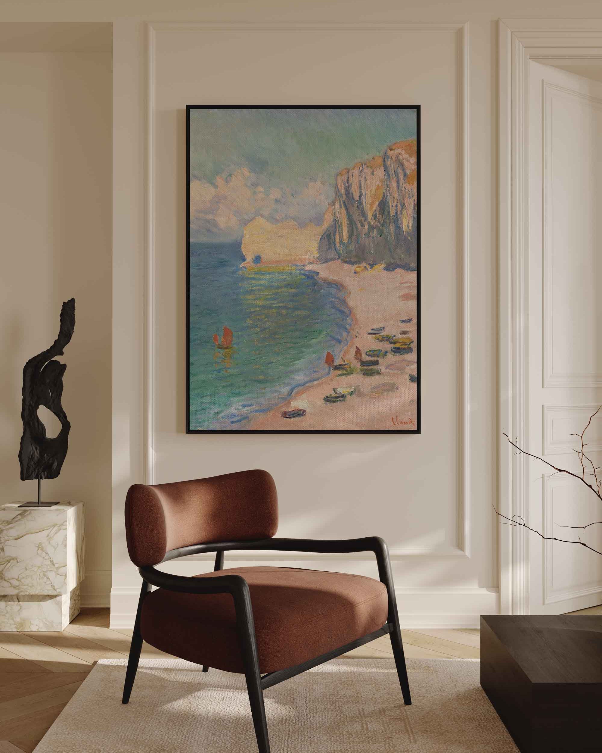 Living Room Wall Art Claude Monet printed on high quality Canvas with black wooden Frame