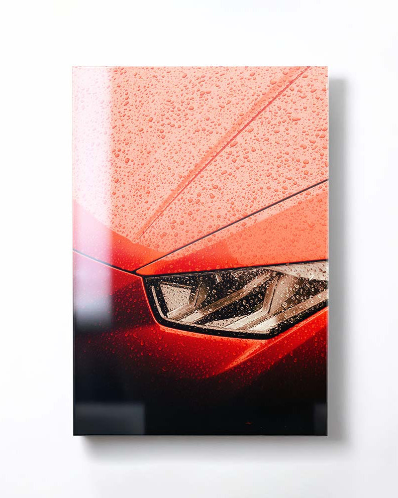 Modern Red Car in Rain No.2