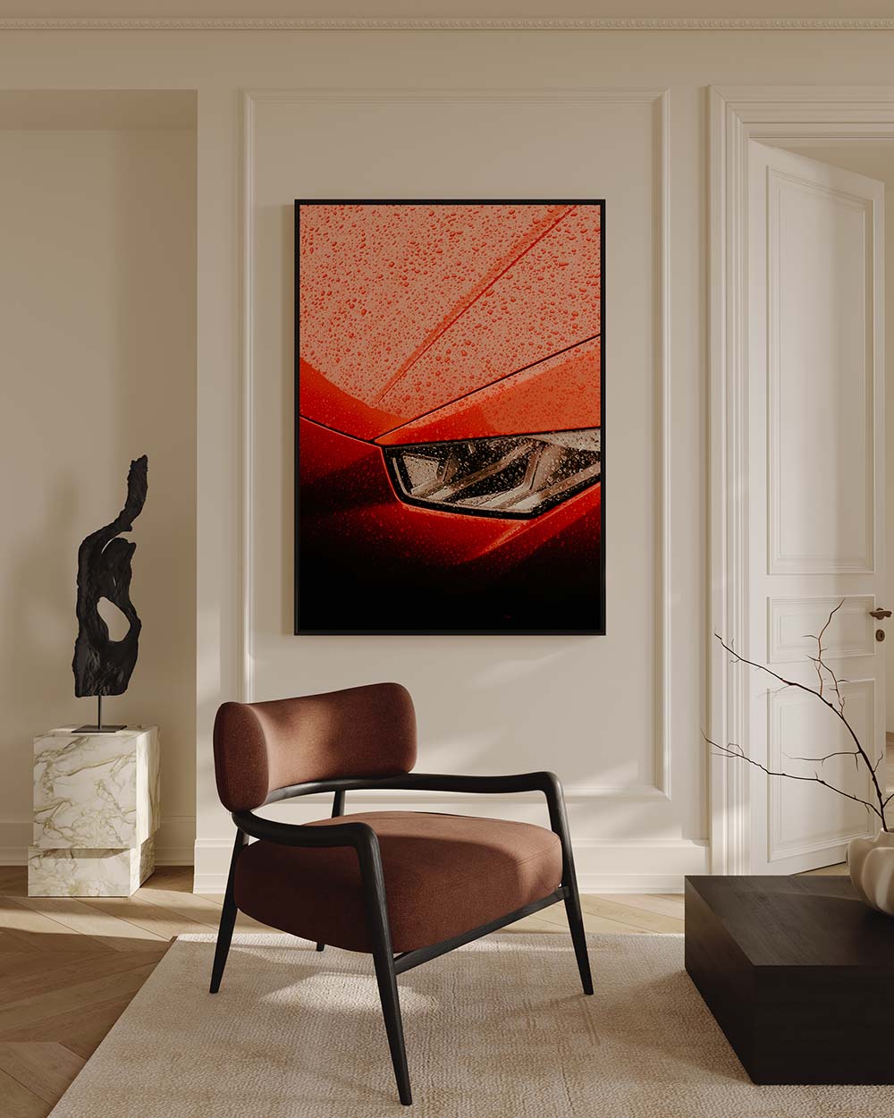 Add bold sophistication and modern automotive style to your interior with this striking canvas artwork. printed on high quality canvas in japandi living room