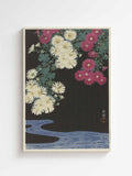 Ohara Koson - Chrysanthemums and Running Water Japanese famous artist on premium canvas