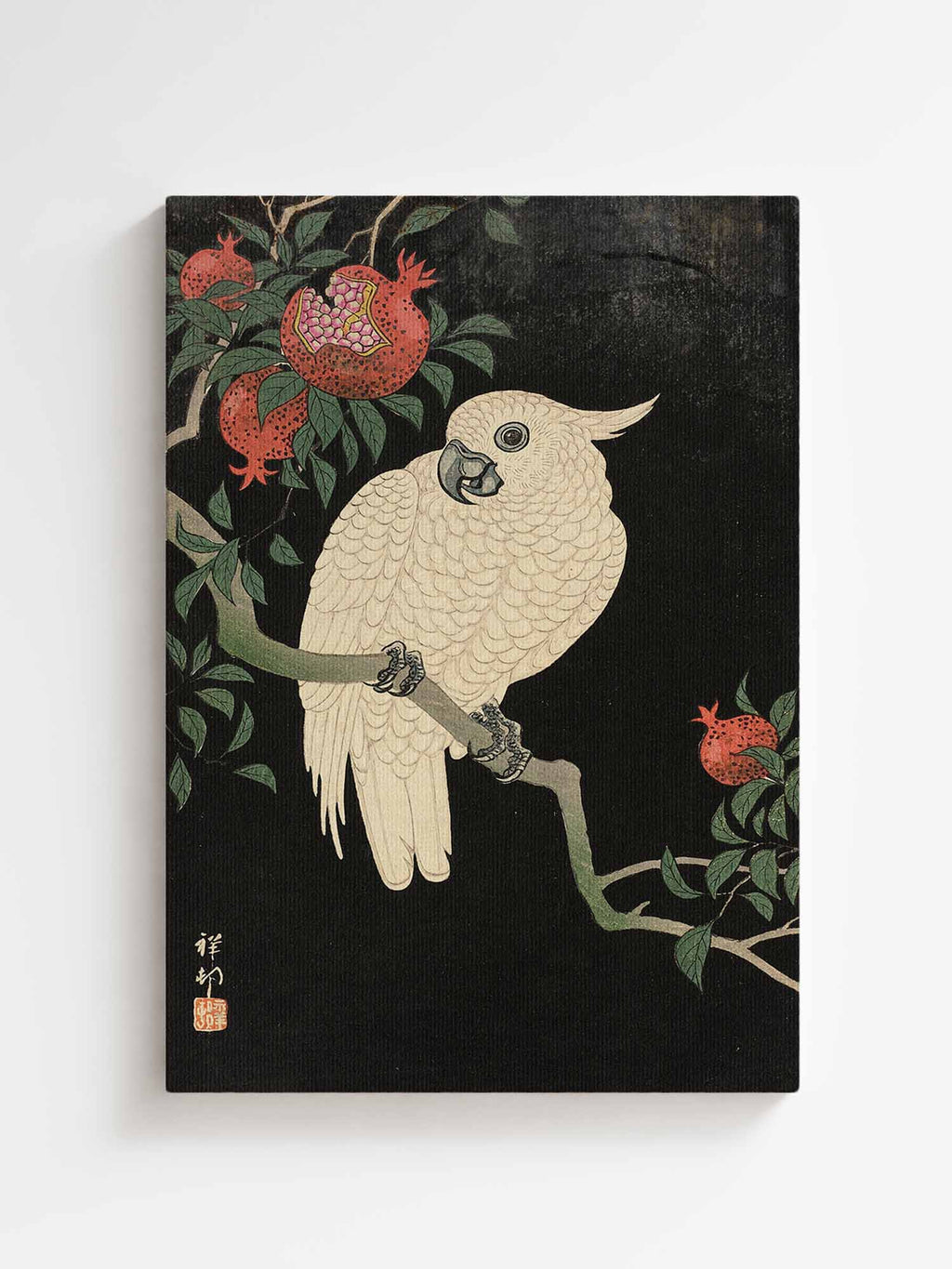 Ohara Koson - Cockatoo and pomegranate design two printed on premium canvas Japanese artist 