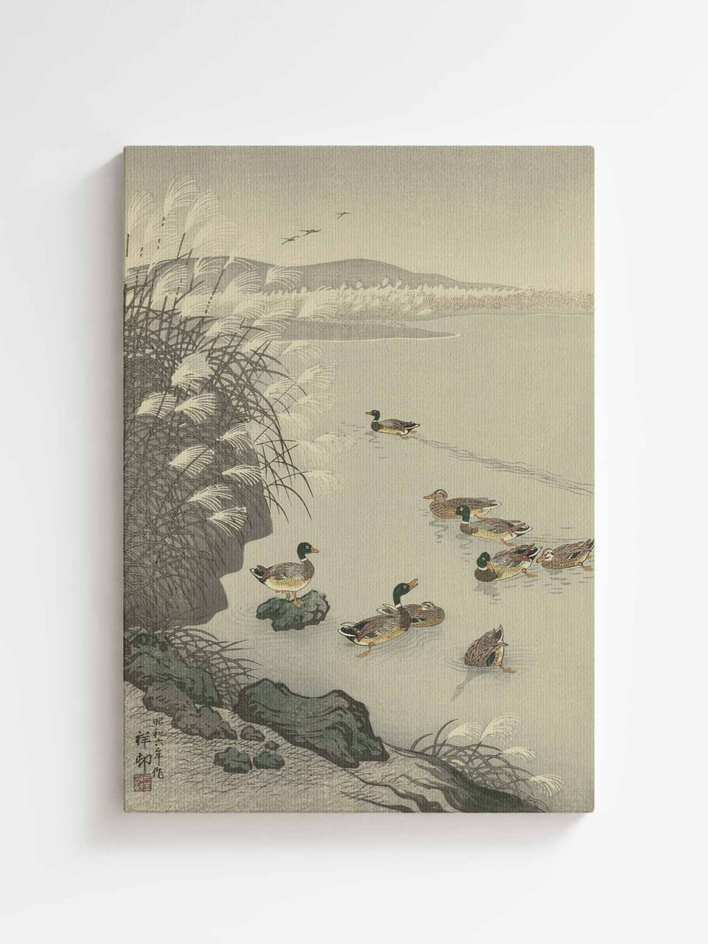 Ohara Koson - Ducks in the Water Japanese art printed on high quality premium canvas wall art