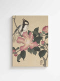 Ohara Koson - Great tit on branch with pink flowers printed on high quality canvas 