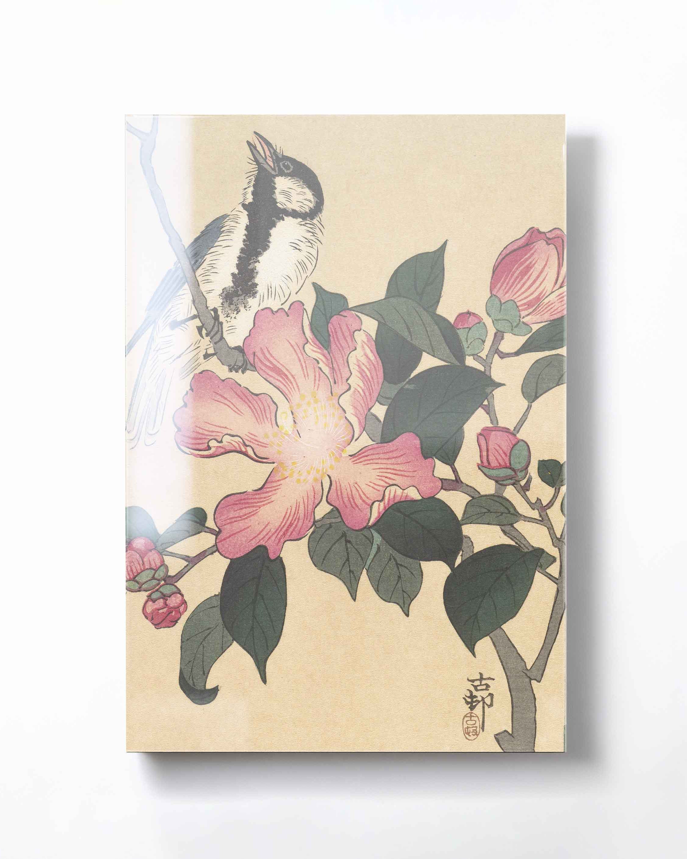 Ohara Koson - Great tit on branch with pink flowers