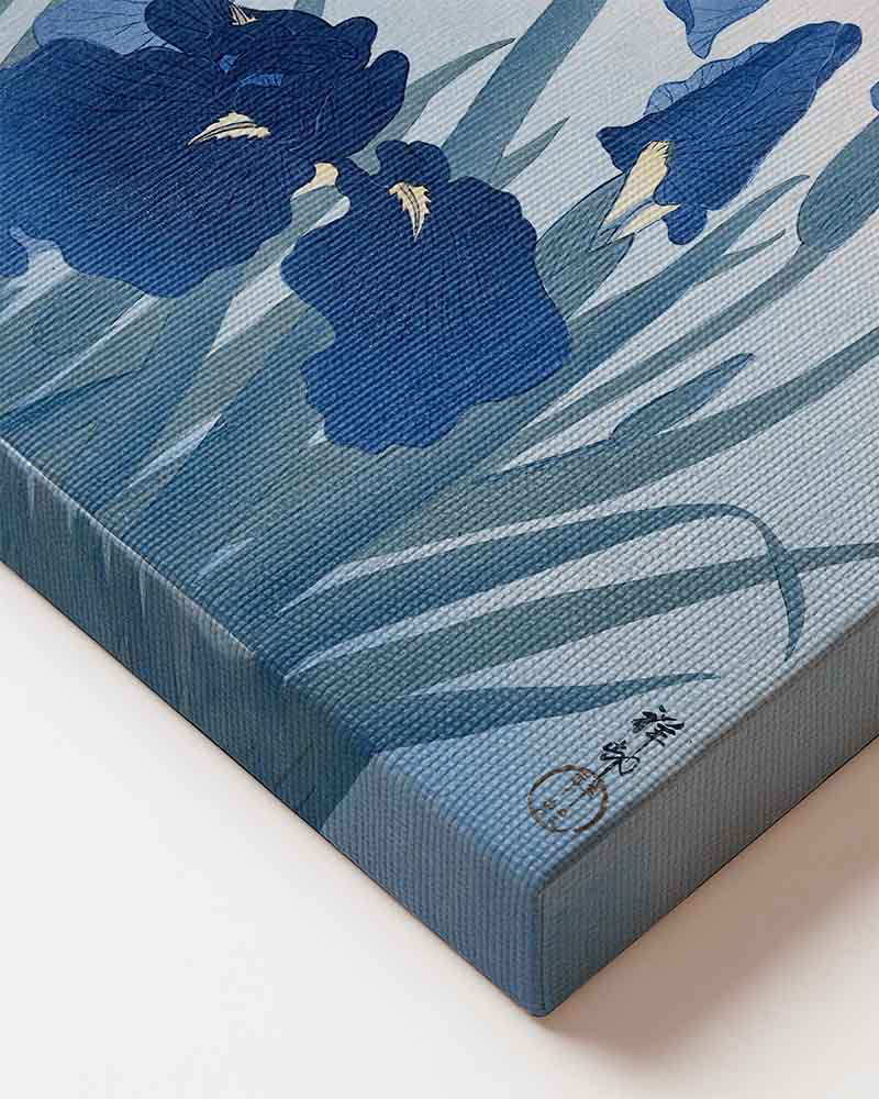 Ohara Koson - Irisis flowers printed on premium canvas Japanese art close up of material