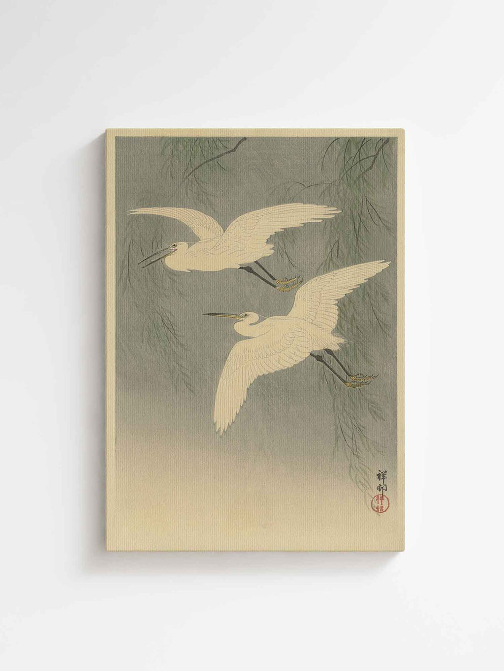 Ohara Koson - Little Egrets in flight printed on high quality canvas perfect Japanese wall art