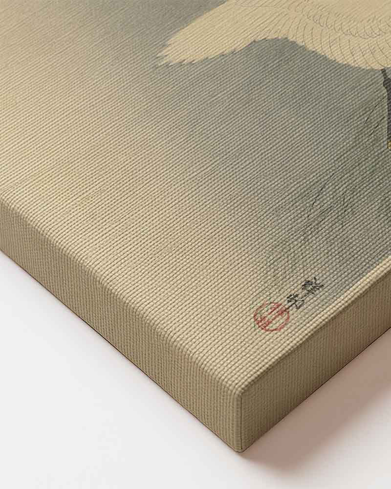 Ohara Koson - Little Egrets in flight printed on high quality canvas perfect Japanese wall art close up of material